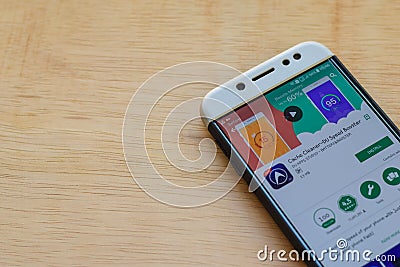 Cache Cleaner-DU Speed Booster dev application on Smartphone screen Editorial Stock Photo