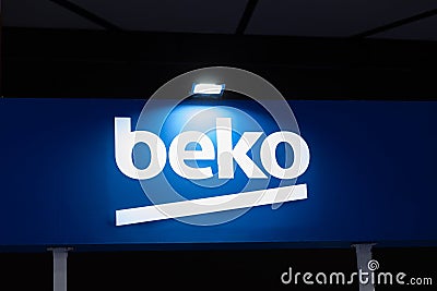 Beko Elektronik consumer electronics business brand from Turkish Editorial Stock Photo