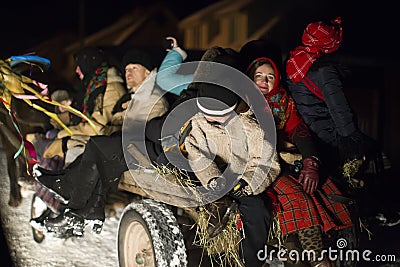 Kalyada ceremony. Slavic folk festival on the eve of the old new year Editorial Stock Photo