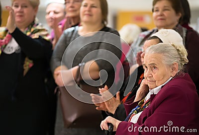 Russian elderly woman. Editorial Stock Photo