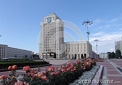 Belarus. Minsk. The building of the Maxim Tank Belarusian State Pedagogical University Editorial Stock Photo