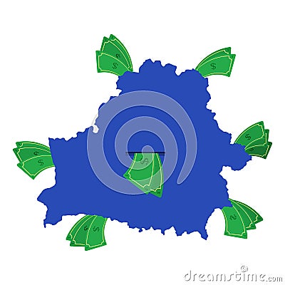 Belarus with money Vector Illustration