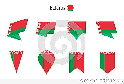 Belarus national flag collection, eight versions of Belarus vector flags Vector Illustration