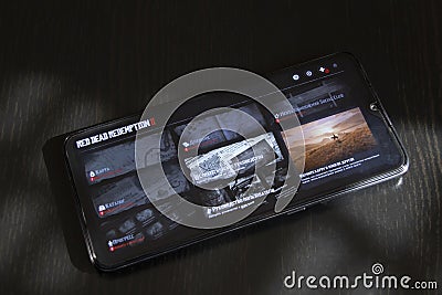 BELARUS, NOVOPOLOTSK - 27 MARCH, 2021: Red dead redemption game on phone display Editorial Stock Photo