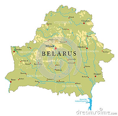 Belarus physical map Vector Illustration