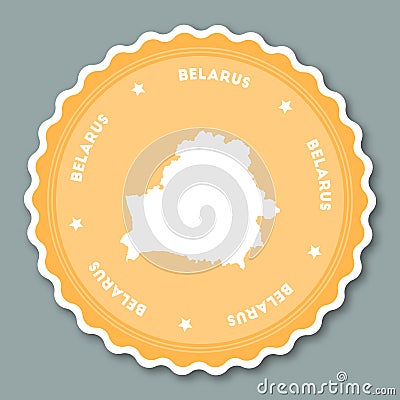 Belarus sticker flat design. Vector Illustration