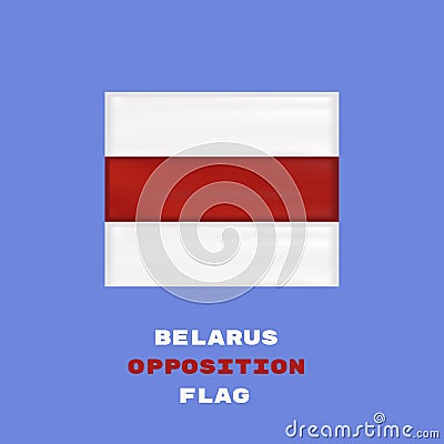 Belarus White-red-white opposition flag. Protests in Belarus Stock Photo