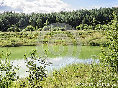 Belarusian Maldives are Krasnoselsky chalk quarry Stock Photo