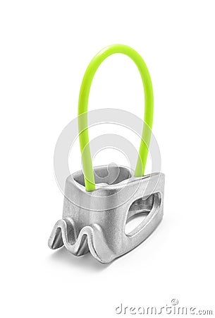 Belay atc rappel device Stock Photo