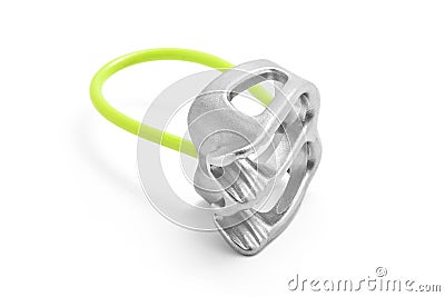 Belay atc rappel device Stock Photo