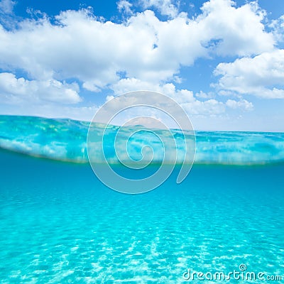 Belearic islands turquoise sea in out waterline Stock Photo