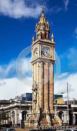 Belfast Albert Clock Stock Photo