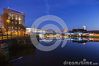 Belfast architecture along River Lagan Stock Photo