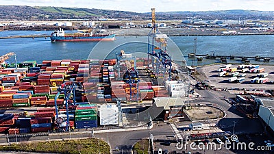 Belfast Docks Harbour Cranes City Co Antrim Northern Ireland uk Editorial Stock Photo