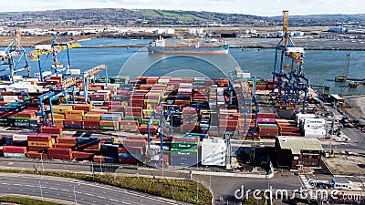 Belfast Docks Harbour Cranes City Co Antrim Northern Ireland uk Editorial Stock Photo