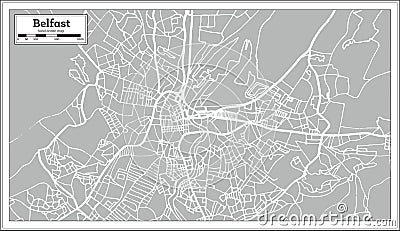 Belfast Ireland City Map in Retro Style. Stock Photo