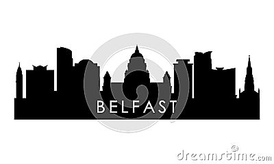 Belfast skyline silhouette. Vector Illustration