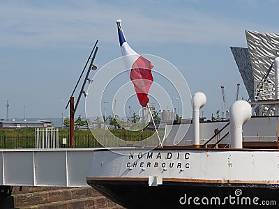 SS Nomadic Titanic tender boat in Belfast Editorial Stock Photo