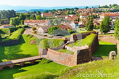 Belfort cityscape with famous citadel rampart, France Stock Photo