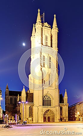Belfort tower in historical part city of Ghent, Belgium Stock Photo