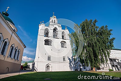 The belfry with the Church of the Mother of God of Pecherskaya in Yaroslavl, Golden Ring of Russia. Stock Photo