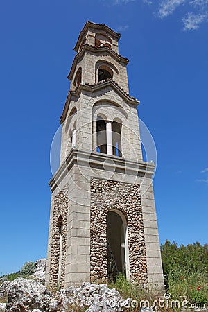 Belfry of the church Nectarios, Rhodes Stock Photo