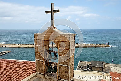 Belfry of the Greek Orthodox Monastery in Jaffa Stock Photo