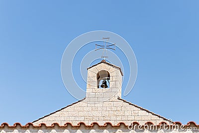 The belfry on the roof of Tabgha - the Catholic Church Multiplication of bread and fish located on the shores of the Sea of Galile Editorial Stock Photo