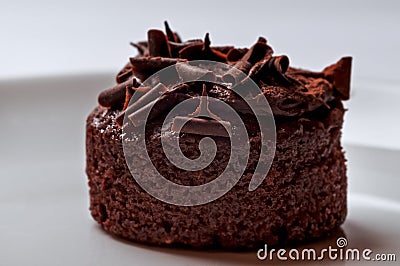 Belgian chocolate muffin cake rich and delicious closeup macro snack Stock Photo