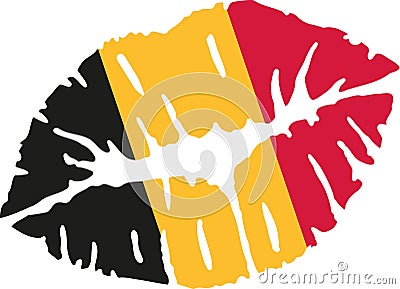 Belgian flag kiss Vector Illustration