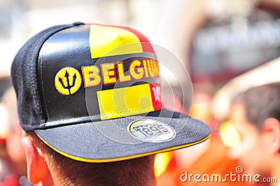 Belgian football fan, Moscow Editorial Stock Photo