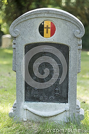 Belgian Soldiers headstone Netley Military Cemetery Editorial Stock Photo