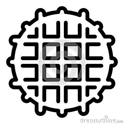 Belgian waffle icon, outline style Vector Illustration