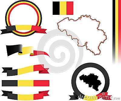 Belgium Banner Set. Vector Illustration