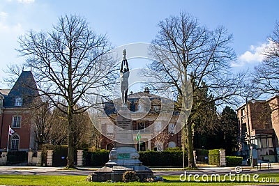 Belgium, Brussels, Free University of Brussels, ULB, Statue of Francisco Ferrer, Spanish pedagogue Editorial Stock Photo