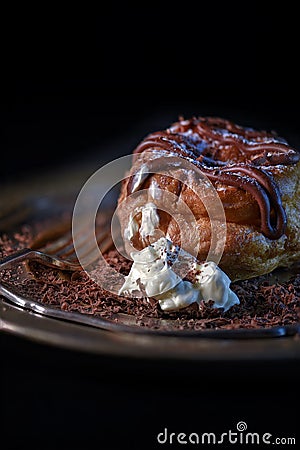 Belgium Chocolate Choux Stock Photo