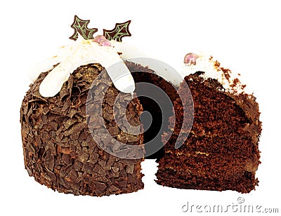 Belgium Chocolate Christmas Cake Stock Photo