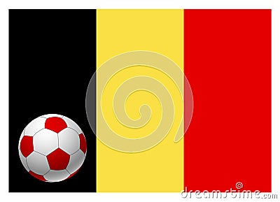 Belgium flag and soccer ball Cartoon Illustration