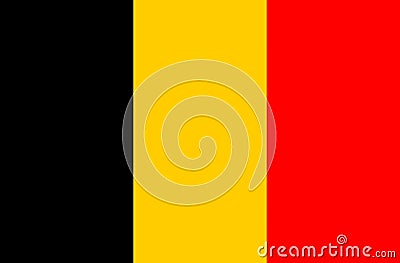Belgium flag, vector icon, illustration. Belgian flag with the three colors of the coat of arms of Belgium. Vector Illustration