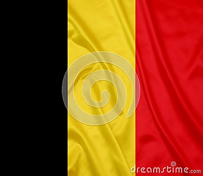 Silk Belgium Flag Stock Photo