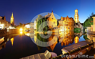 Belgium - Historical centre of Bruges river view. Old Brugge bu Stock Photo
