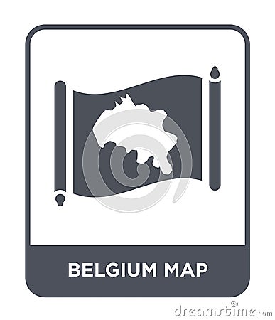 belgium map icon in trendy design style. belgium map icon isolated on white background. belgium map vector icon simple and modern Vector Illustration