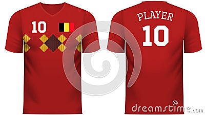 Belgium Fan sports tee shirt in generic country colors Stock Photo