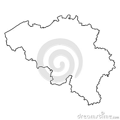 Belgium Outlline Map. Stock Photo