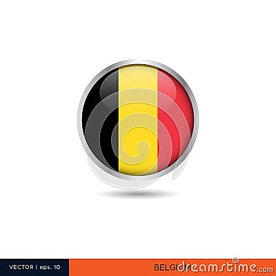 Belgium round flag vector design. Vector Illustration