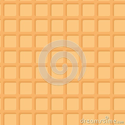 Belgium square waffles seamless pattern, pastel colors, golden crust dough abstract background. Vector Vector Illustration