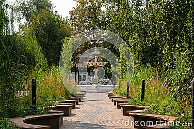 Friendship Square with an alley of twin cities and Easter fountain Editorial Stock Photo