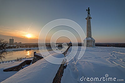 Belgrade Monument `Victor` Stock Photo