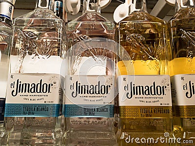 Tequila El Jimador logo on one of their bottles. Editorial Stock Photo
