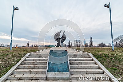 A monument commemorating the victims of the camp Editorial Stock Photo